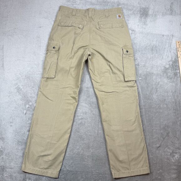 Carhartt Men's Work Pant 36x32 Khaki Relaxed Fit Rugged Cargo Canvas Carpenter - Picture 2 of 10